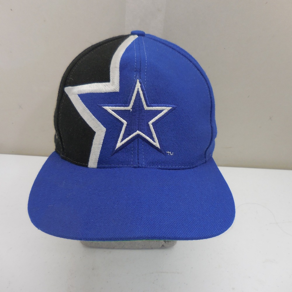 VTG One Star Dallas Cowboys NFL Pro Line Apex One Snapback Hat Blue Black 90s